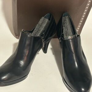 Black Leather Heeled Boots
